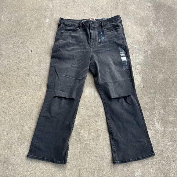 American Eagle Outfitters Denim - American Eagle Hi Rise Kick Crop Jeans Stretch Knee Slits Size 20 Long NEW NWT